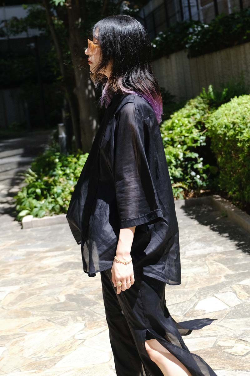 TRUNK SHIRT / BLACK ORGANZA [40%OFF]