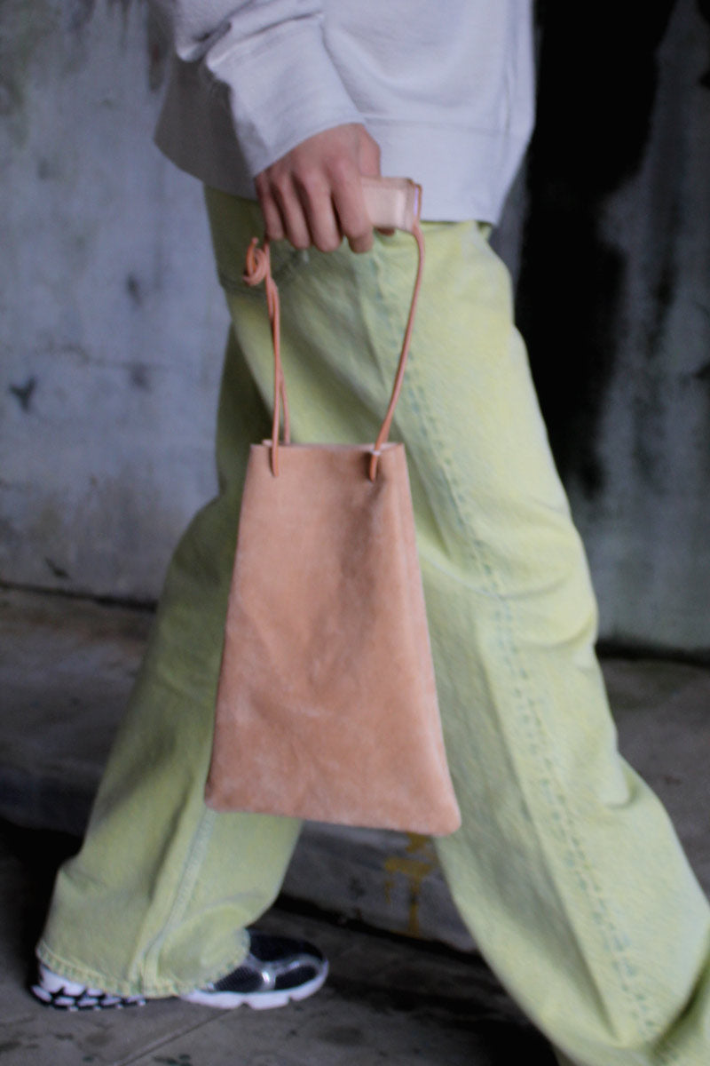 CALF DRAWSTRING BAG 2ND(M) / NATURAL