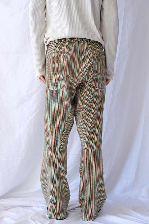 TWISTED TRACK PANT / GREEN-GREY-ORANGE