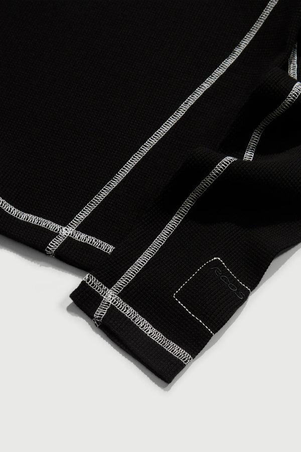 PANELED THERMAL LONG SLEEVE / BLACK