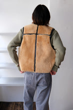 Load image into Gallery viewer, REVERSIBLE SHEARLING VEST / BLACK/BROWN