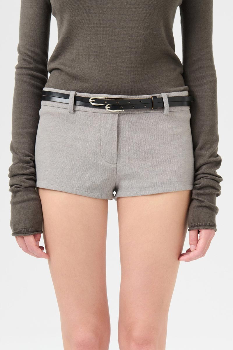 OUR LEGACY | TWIN TONGUE BELT / BLACK CHROMEXCEL LEATHER ツイン
