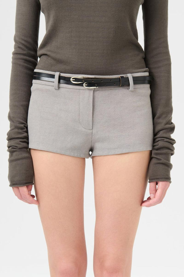 TWIN TONGUE BELT / BLACK CHROMEXCEL LEATHER [Scheduled for arrival in AW26]