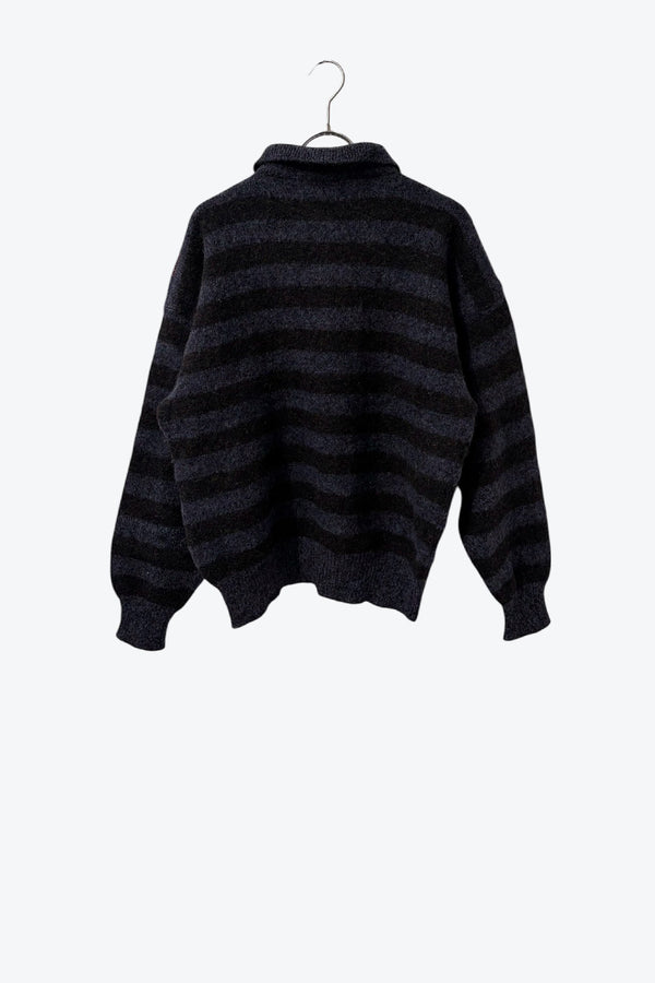 HENRY GRETHEL | 90'S CHECK KNIT POLO SWEATER [USED]