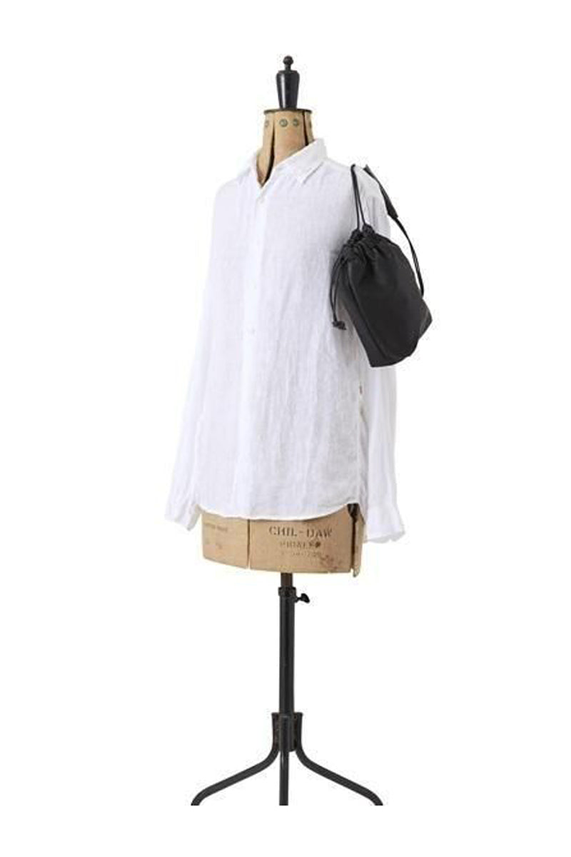 SANDWICH LEATHER LANTERN BAG(M) / BLACK