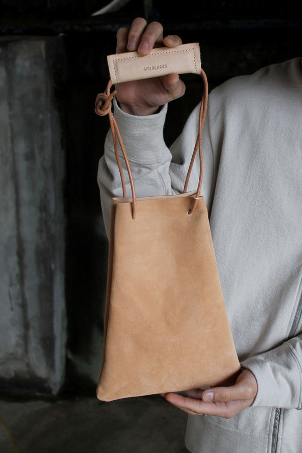 CALF DRAWSTRING BAG 2ND(M) / NATURAL
