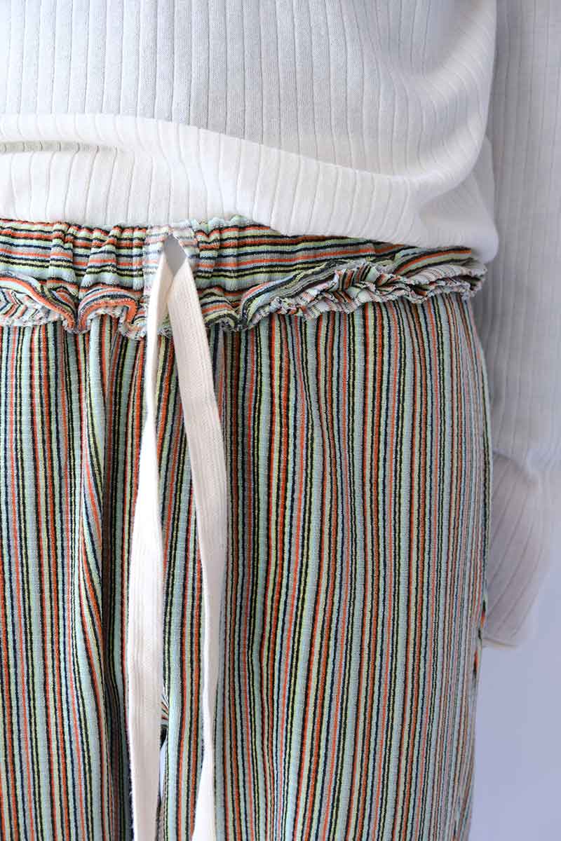 TWISTED TRACK PANT / GREEN-GREY-ORANGE