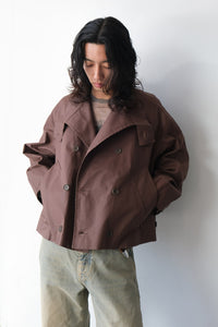 S17 NO.286 CROPPED OVERSIZED JACKET / BROWN COATED [金沢店]