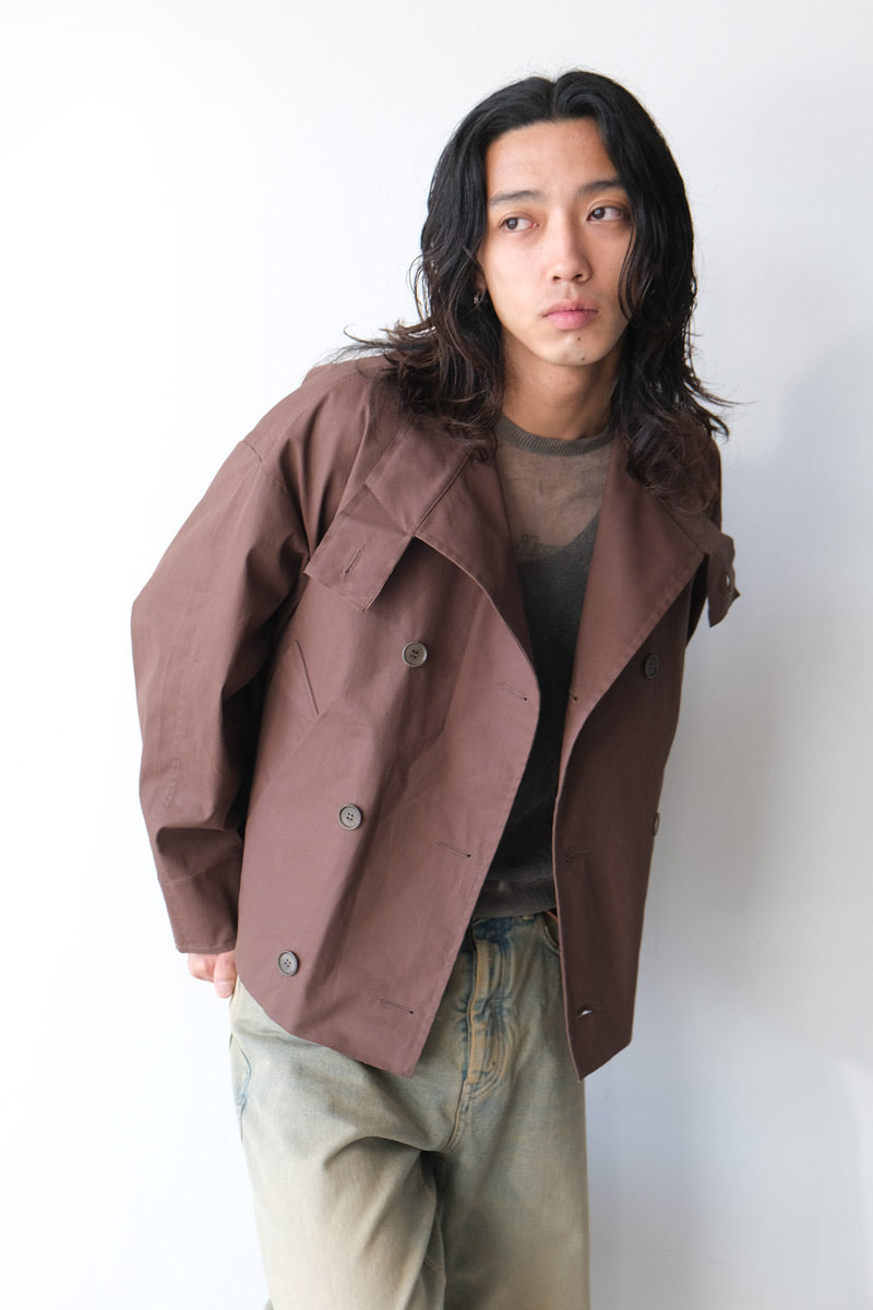 S17 NO.286 CROPPED OVERSIZED JACKET / BROWN COATED [가나자와점]