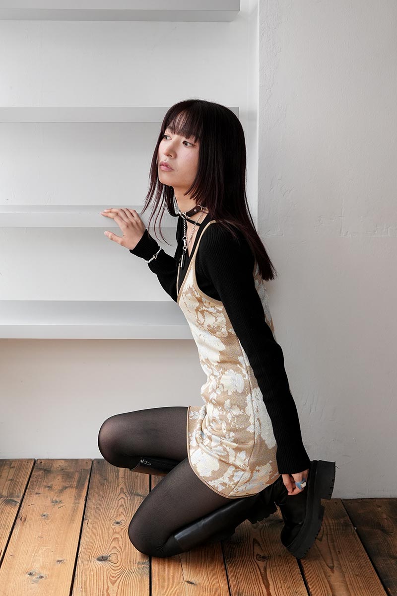 SLIP DRESS / YELLOW WALLPAPER JAQUARD [20%OFF]