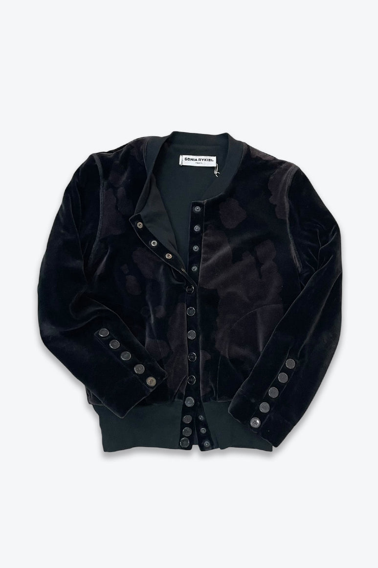 SONIA RYKIEL | MADE IN FRANCE 90'S PATTERN VELOUR JACKET [USED]
