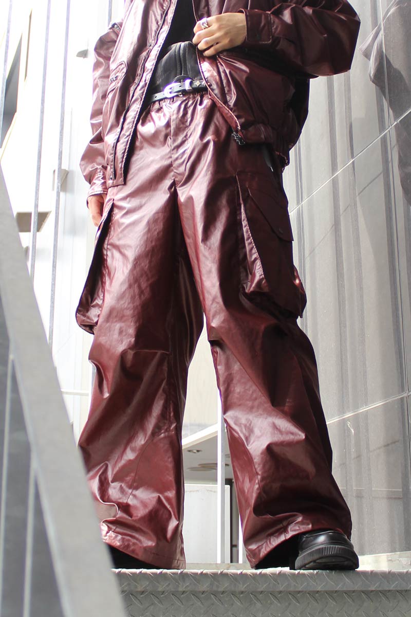 WAX VINTAGE WIDE CARGO PANTS / BORDEAUX