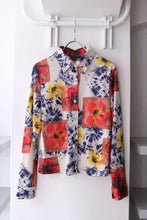 Load image into Gallery viewer, OTHER BRAND | 90&#39;S L/S TIE DYE FLOWERS PATTERN SHIRT / WHITE-NAVY-RED [USED]