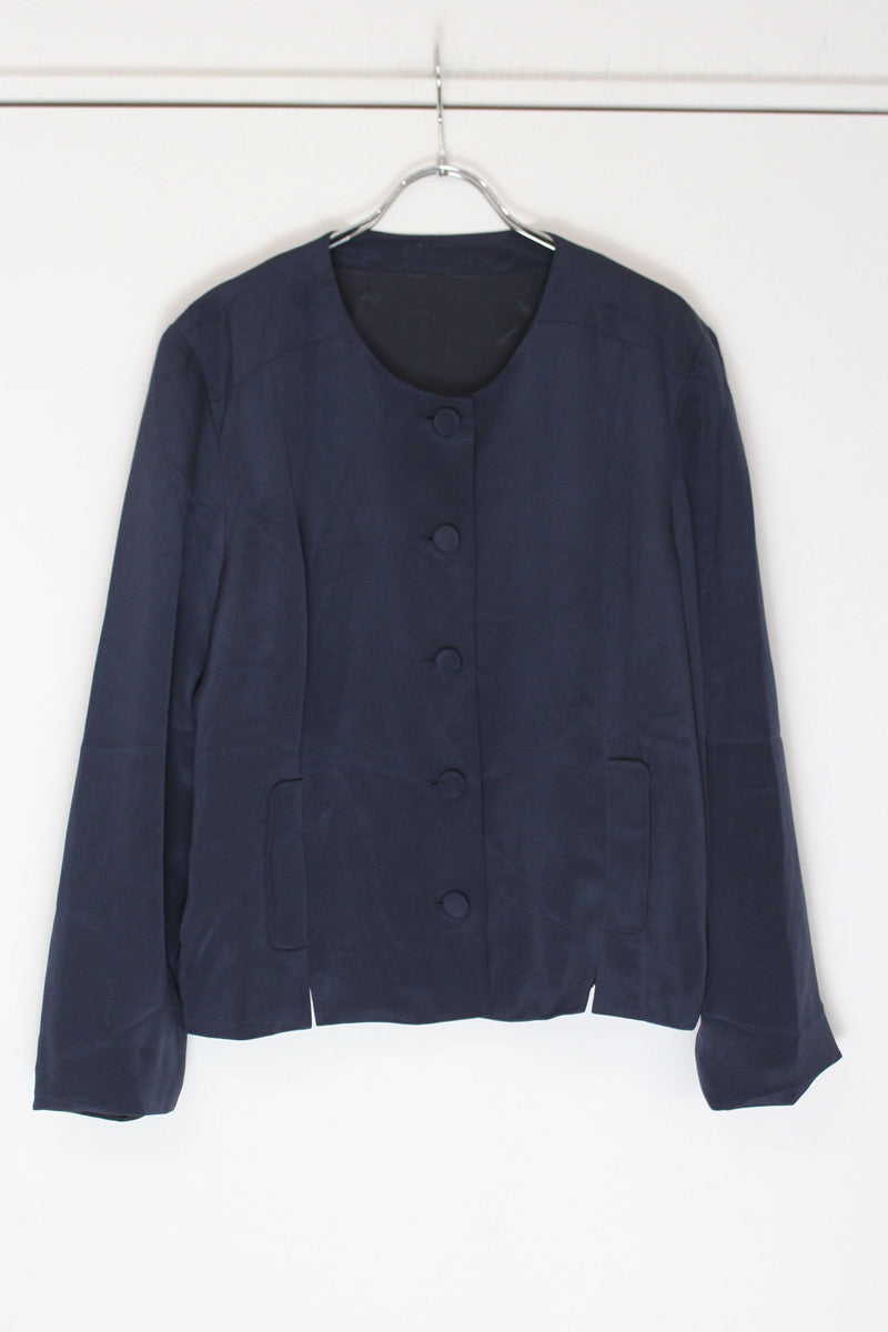 NO BRAND | 90'S NO-COLLAR SILK JACKET [USED]