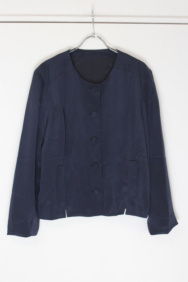 NO BRAND | 90'S NO-COLLAR SILK JACKET [USED]