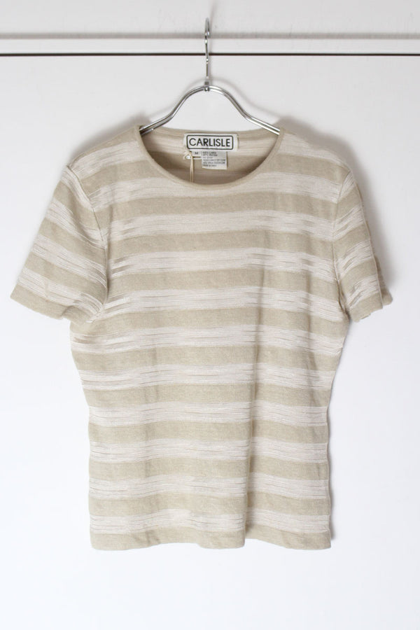 CARLISLE | 90'S LINEN BORDER T-SHIRT [USED]