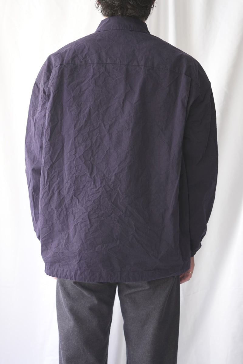 CASEY CASEY | ZAC SHIRT-TOUGH COT / NAVY コットンジップシャツ