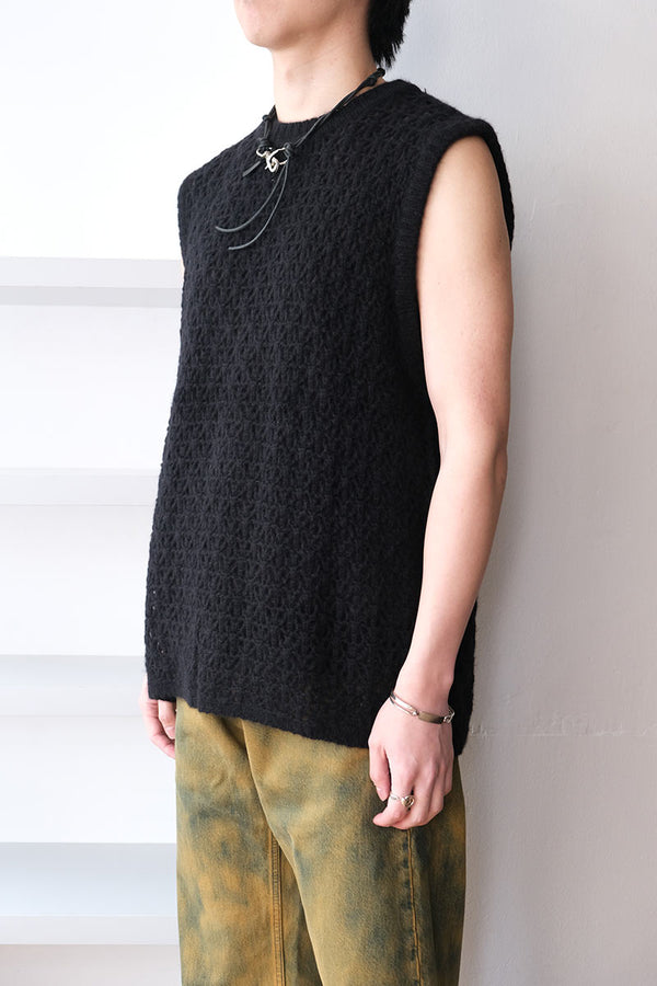 RIVER VEST / BLACK CASHMERE [50%OFF]