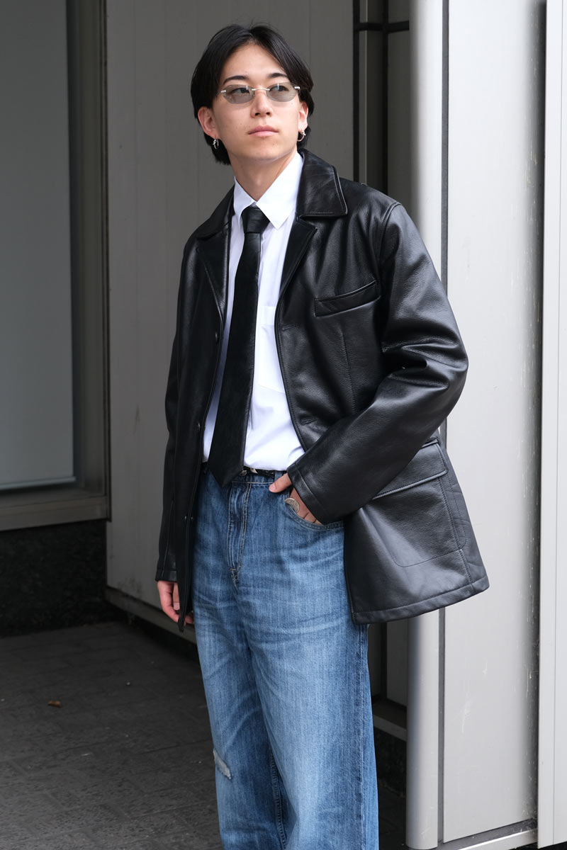 ALLEY JACKET / HEAVY GRAIN BLACK LEATHER