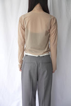 画像をギャラリービューアに読み込む, NYLON STRETCH TAFFETA SEAM TOP / NUDE