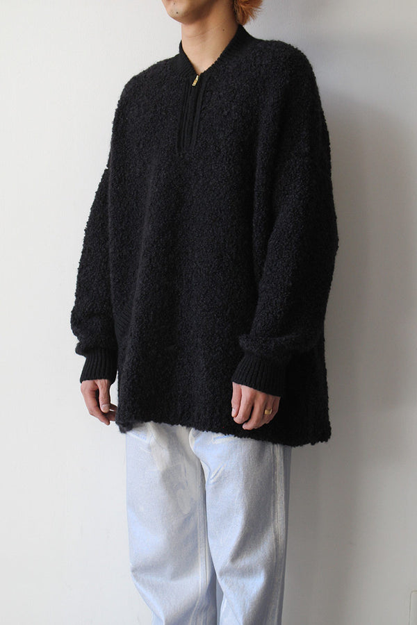 WOOL &amp; MOHAIR POLO SWEATER / BLACK [30%OFF]