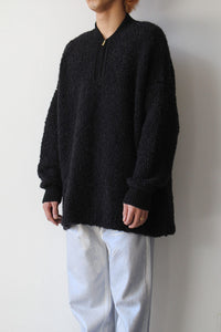 WOOL & MOHAIR POLO SWEATER / BLACK