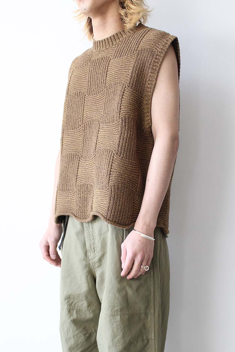 TRAP VEST / BROWN MELANGE [50% OFF]