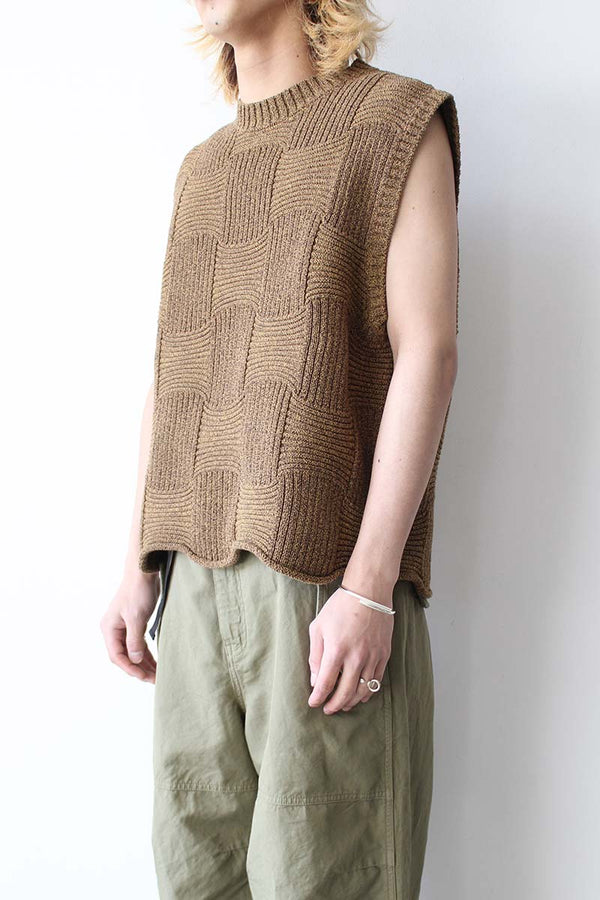 TRAP VEST / BROWN MELANGE [50%OFF]