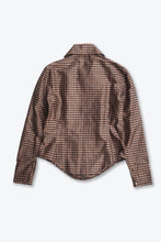 画像をギャラリービューアに読み込む, YL BY YAIR | 90'S MADE IN USA L/S GINGHAM CHECK SILK ZIP SHIRT / BROWN/BLACK [USED]