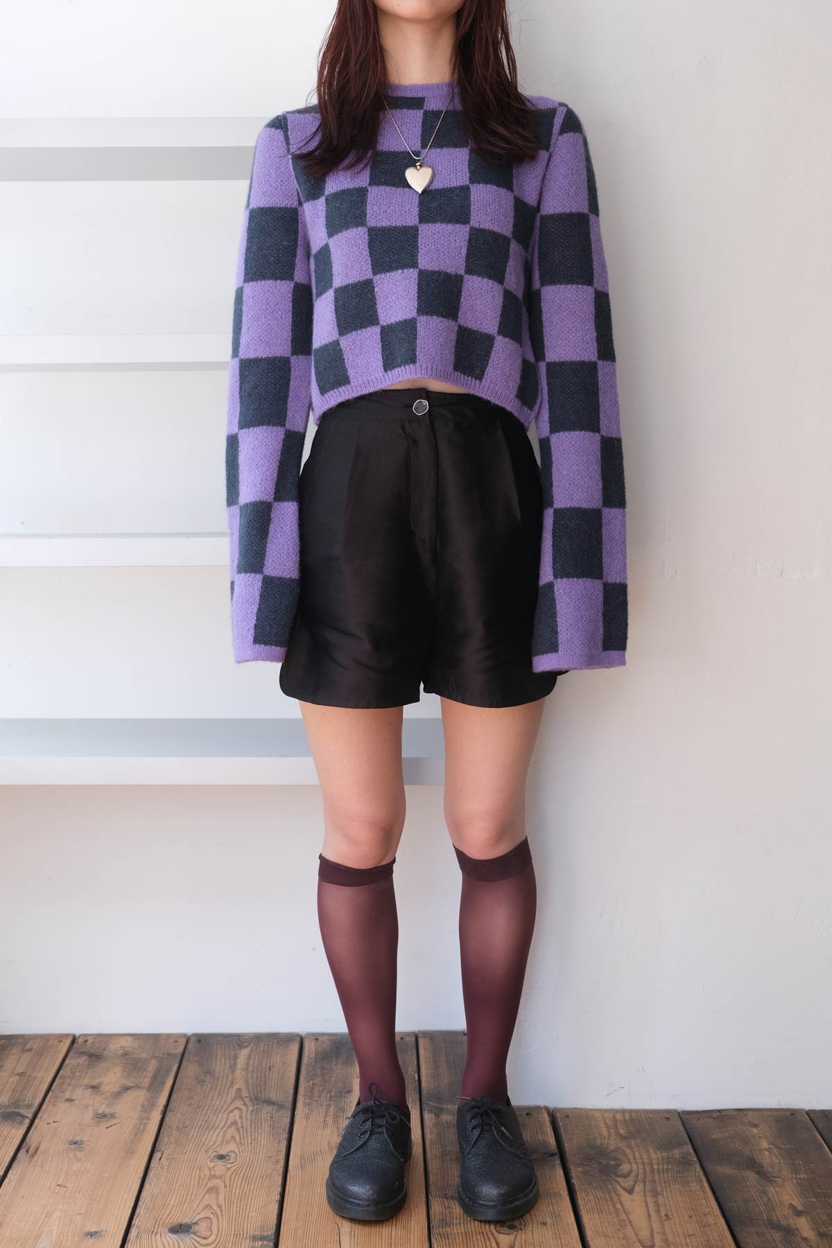 YOKO TOP / PURPLE CHECK [30%OFF]