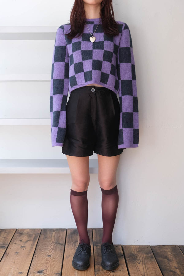 YOKO TOP / PURPLE CHECK [30%OFF]