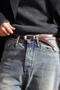 2CM BELT / BROWN LEATHER