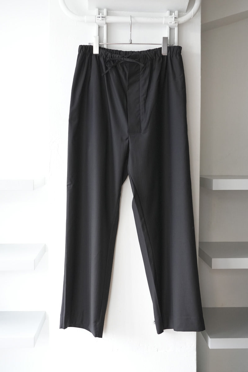 S17 NO.288 FINE WOOL DRAWSTRING TROUSERS / BLACK HERRINGBONE [金沢店]