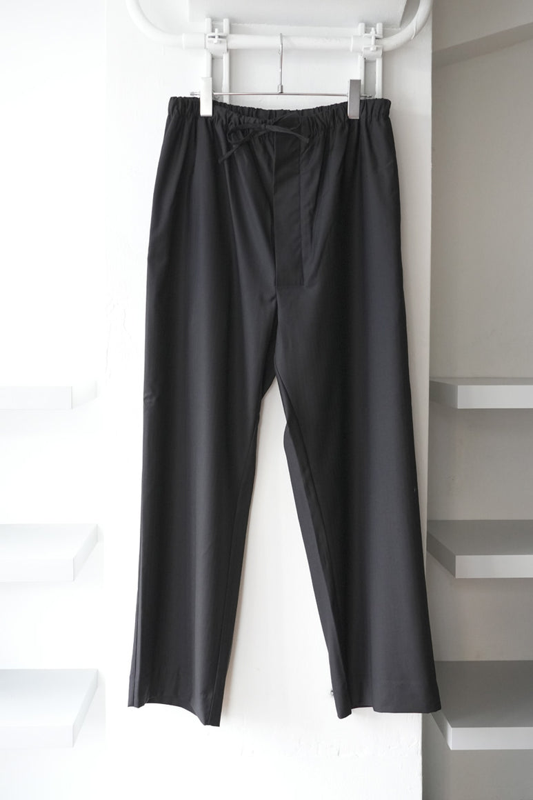 S17 NO.288 FINE WOOL DRAWSTRING TROUSERS / BLACK HERRINGBONE [金沢店]