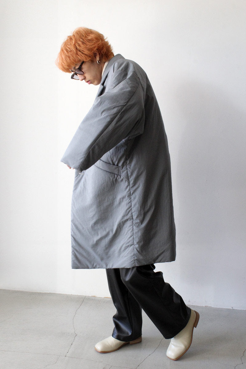 NYLON RIPSTOP PADDED OVER COAT / BLUE GRAY [50% OFF]