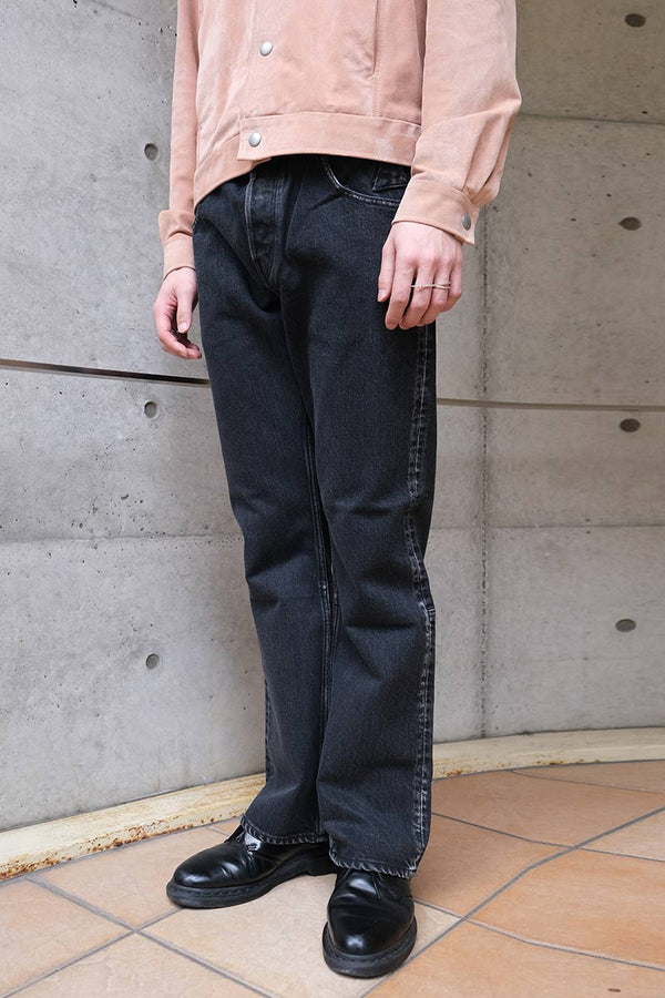 SLIM FLARE DENIM PANTS -Sharon- .06 / WASH BLACK