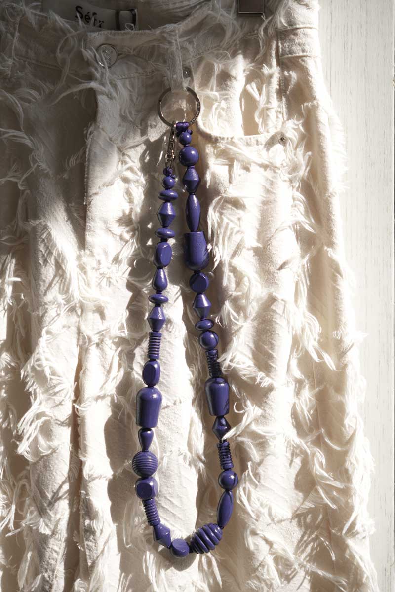 PERLENMIX LONG KEYHOLDER / BLUEBERRY