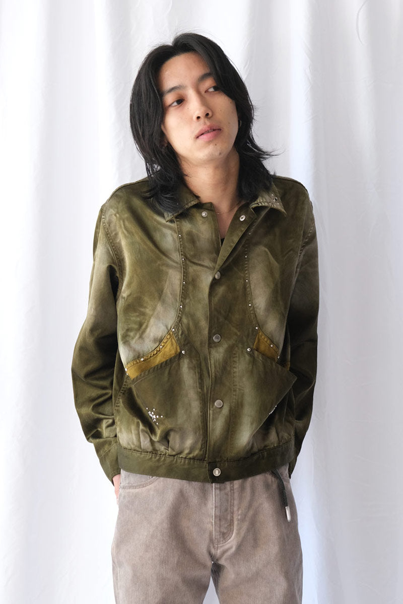 RUSTY SATIN SPORTS JACKET .15 / OLIVE