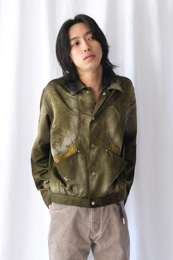 RUSTY SATIN SPORTS JACKET .15 / OLIVE