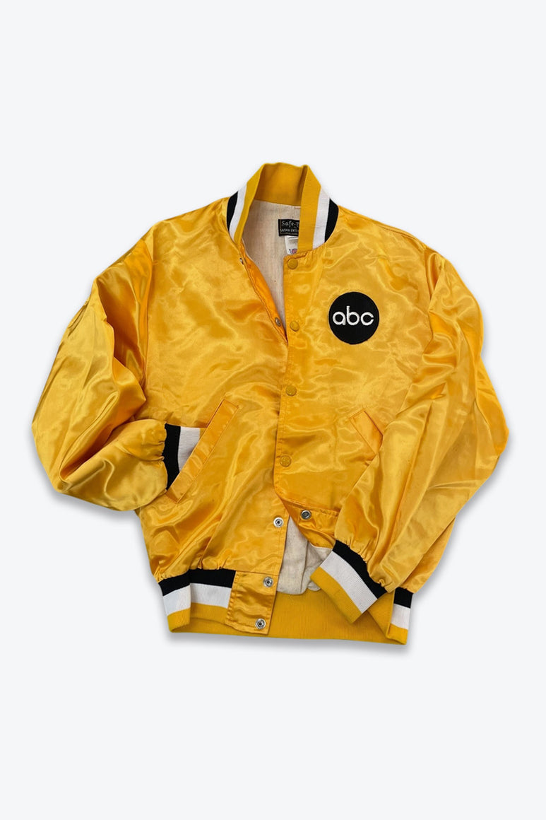 OTHER BRAND | MADE IN USA 70'S ABC TV CHANNEL NYLON SATIN STADIUM JACKET [USED]