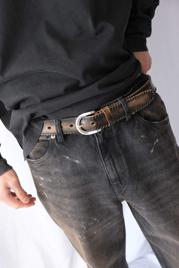 FRIDAY BELT / VINTAGE BLACK LEATHER
