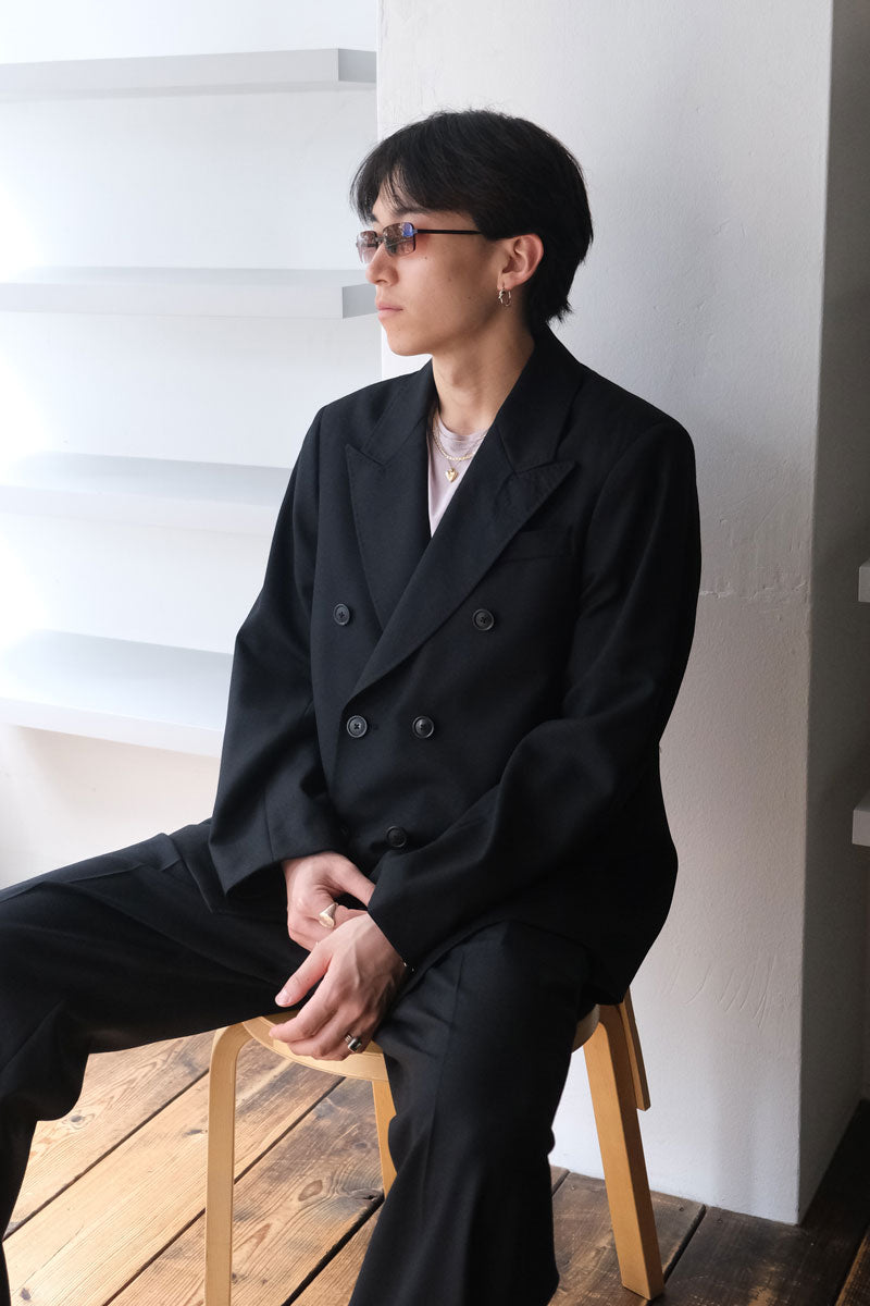 OUR LEGACY | UNCONSTRUCTED DB BLAZER / BLACK PANAMA WOOL ダブル