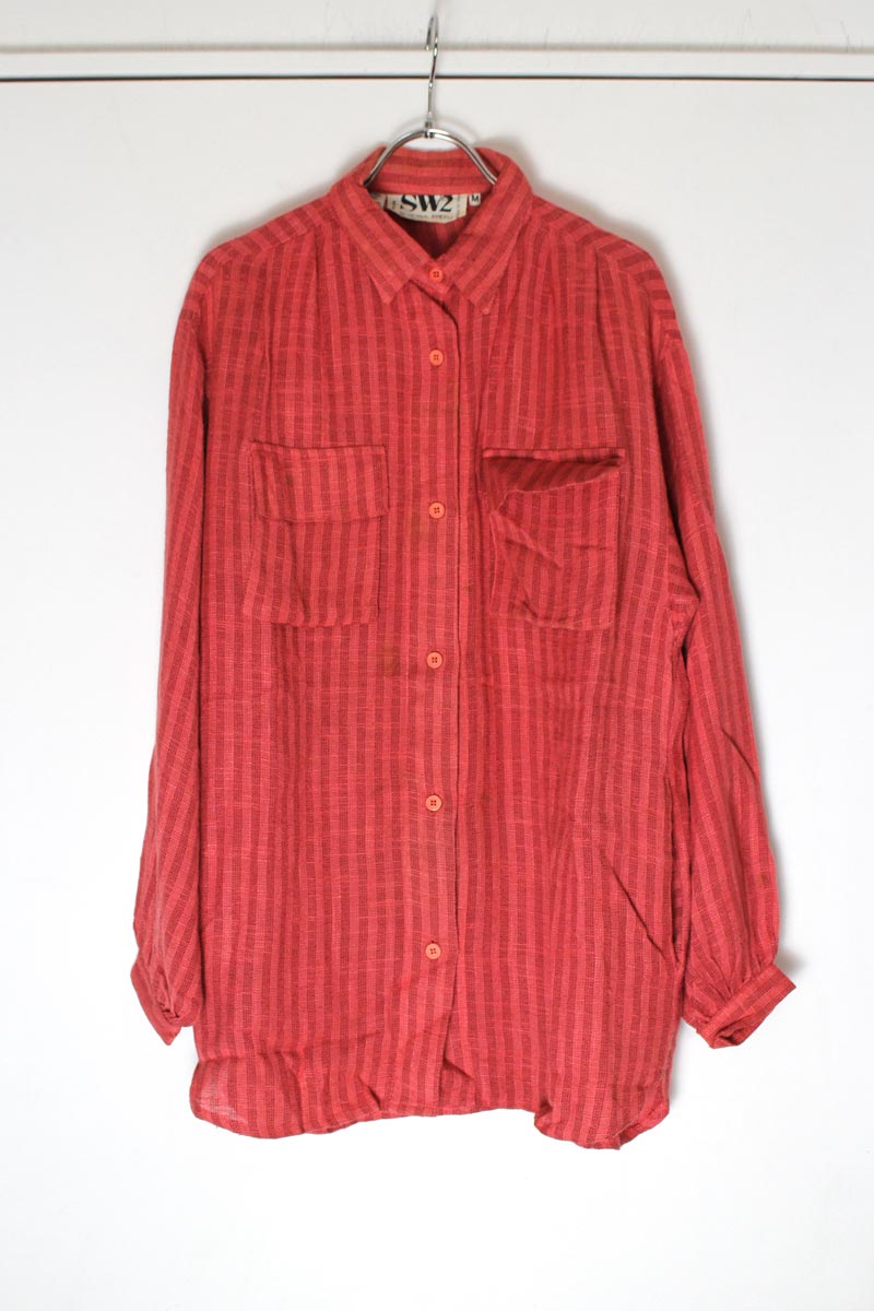 SW2 | 90'S L/S CHECK APRON SHIRT [USED]