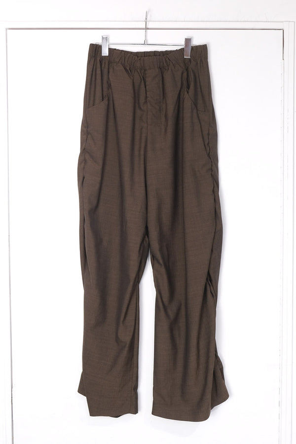 S18 NO.267 SUMMER WOOL DRAPED TROUSERS / BROWN [金沢店]