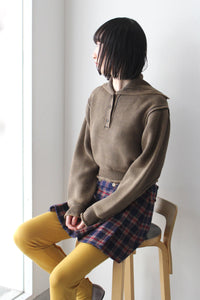 TURTLENECK ACID WASH MILAN RIB SWEATER / ACID KHAKI