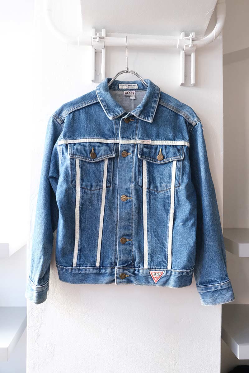 GUESS | 90년대 미국 생산 화이트 라인 데님 재킷 [USED]