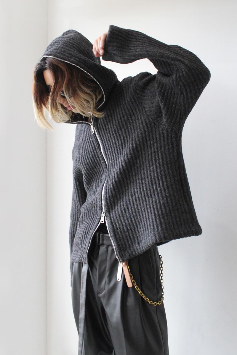 トップス OUR LEGACY 23AW ZIP WRAP CARDIGAN Our Legacy - Zip Wrap Cardigan Refined Green Quotidian Wool