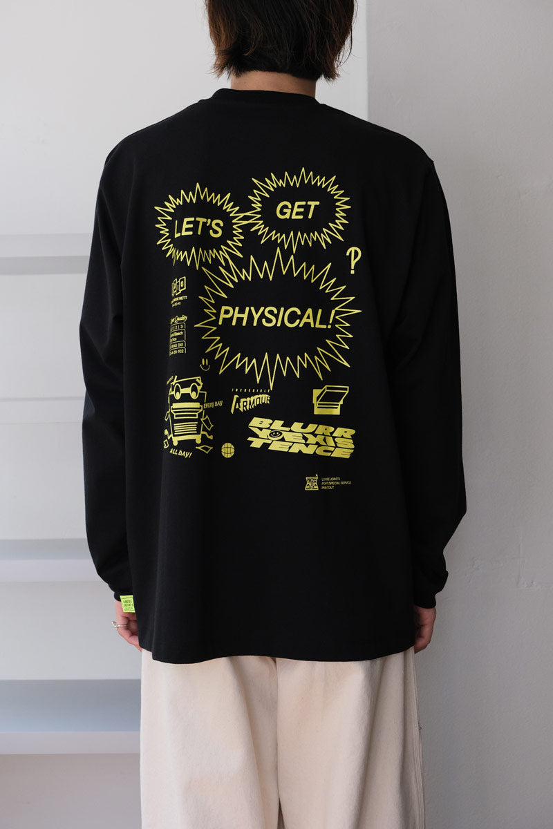 PRINTOUT X PONTI -'LET'S GET PHYSICAL!' L/S TEE / BLACK [60%OFF]