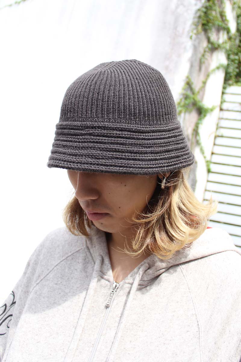 COTTON KNIT BALLOON HAT / BLACK 