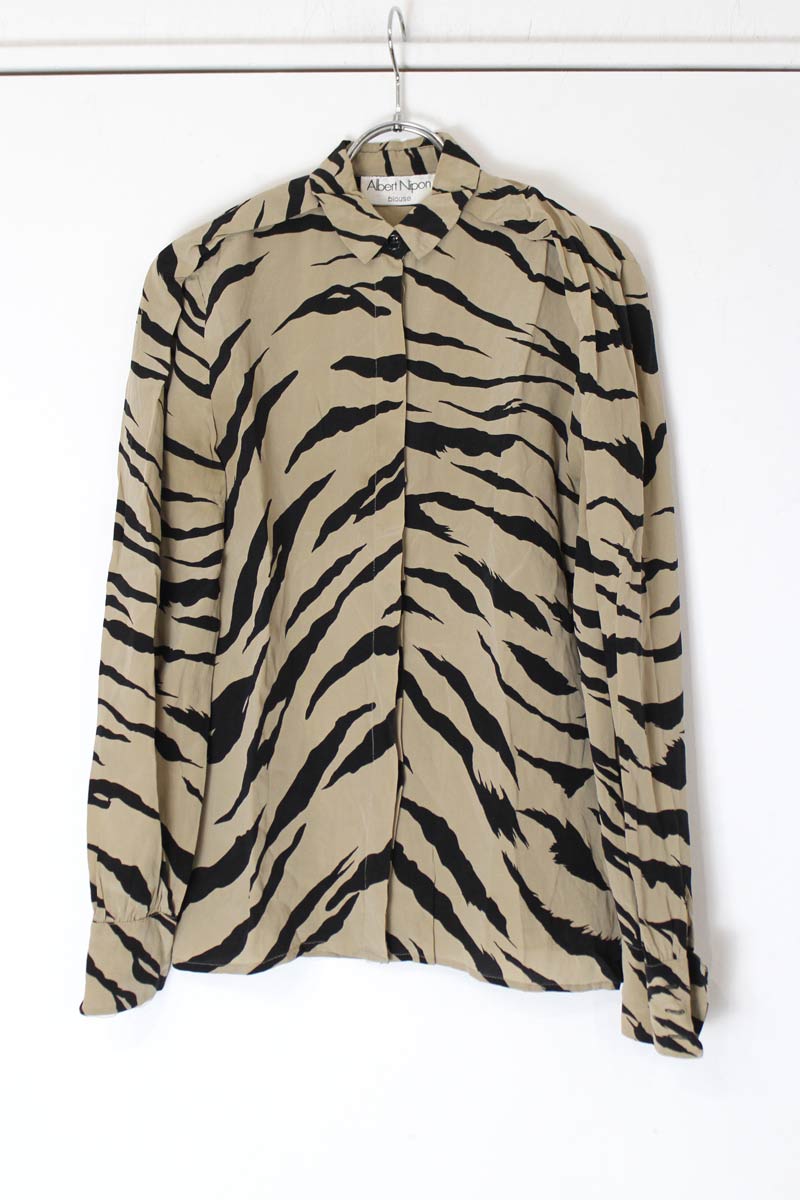 ALBERT NIPON | 90'S L/S SILK SHIRT [USED]